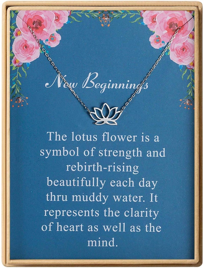 HolyFast S925 Sterling Silver Dainty Lotus Necklace Yoga Pendant Necklace Friend Birthday Gift Women Jewelry - Image 1